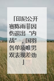 印尼公开赛陈雨菲因伤退出“内战”，国羽各单项唯男双表现差劲