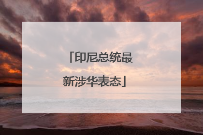 印尼总统最新涉华表态