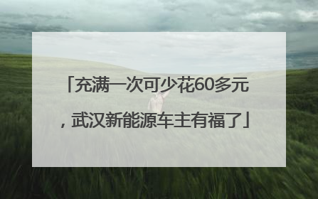 充满一次可少花60多元，武汉新能源车主有福了