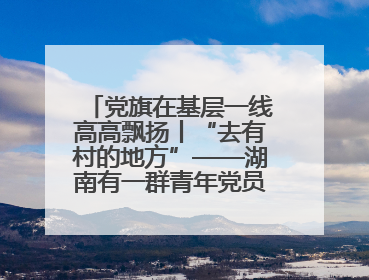 党旗在基层一线高高飘扬丨“去有村的地方”——湖南有一群青年党员这样选择