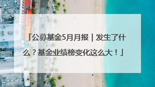 公募基金5月月报｜发生了什么？基金业绩榜变化这么大！