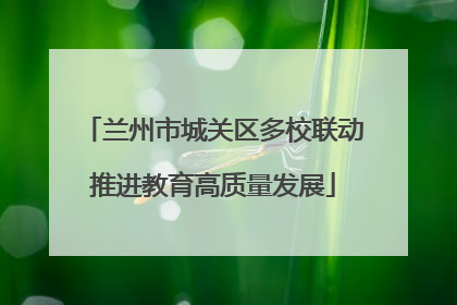 兰州市城关区多校联动推进教育高质量发展