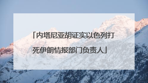 内塔尼亚胡证实以色列打死伊朗情报部门负责人