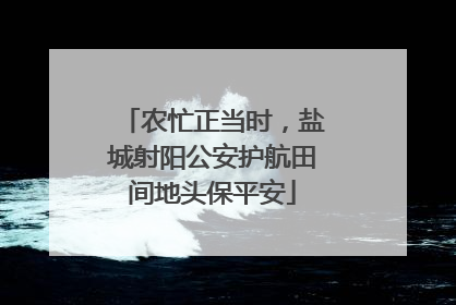农忙正当时，盐城射阳公安护航田间地头保平安