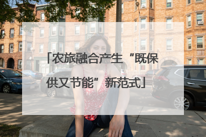 农旅融合产生“既保供又节能”新范式