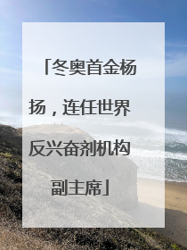 冬奥首金杨扬，连任世界反兴奋剂机构副主席