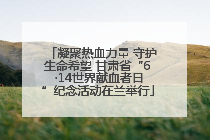 凝聚热血力量 守护生命希望 甘肃省“6 ·14世界献血者日”纪念活动在兰举行