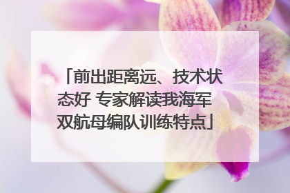 前出距离远、技术状态好 专家解读我海军双航母编队训练特点