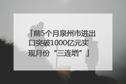 前5个月泉州市进出口突破1000亿元实现月份“三连增”