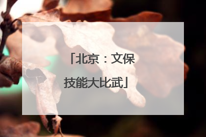 北京：文保技能大比武