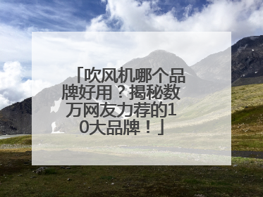 吹风机哪个品牌好用？揭秘数万网友力荐的10大品牌！