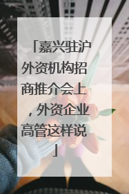 嘉兴驻沪外资机构招商推介会上，外资企业高管这样说