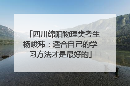 四川绵阳物理类考生杨峻玮：适合自己的学习方法才是最好的