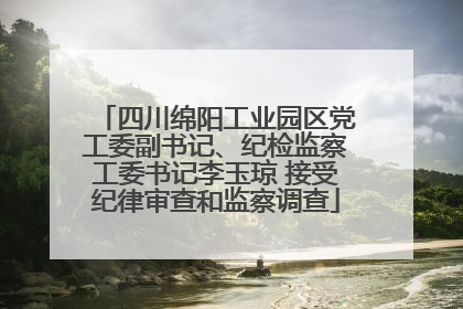 四川绵阳工业园区党工委副书记、纪检监察工委书记李玉琼 接受纪律审查和监察调查