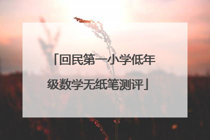 回民第一小学低年级数学无纸笔测评