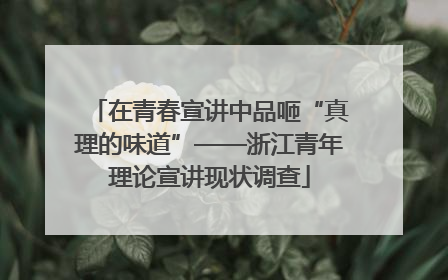 在青春宣讲中品咂“真理的味道”——浙江青年理论宣讲现状调查