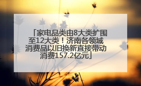 家电品类由8大类扩围至12大类！济南各领域消费品以旧换新直接带动消费157.2亿元