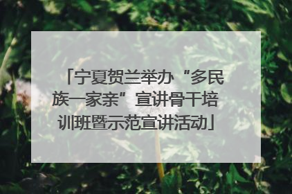 宁夏贺兰举办“多民族一家亲”宣讲骨干培训班暨示范宣讲活动