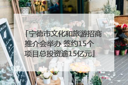 宁德市文化和旅游招商推介会举办 签约15个项目总投资逾15亿元