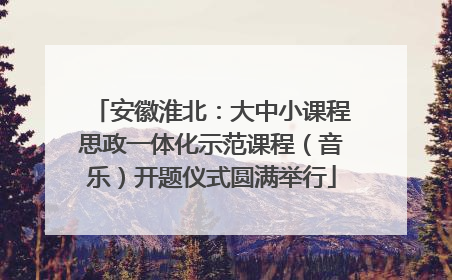 安徽淮北：大中小课程思政一体化示范课程（音乐）开题仪式圆满举行