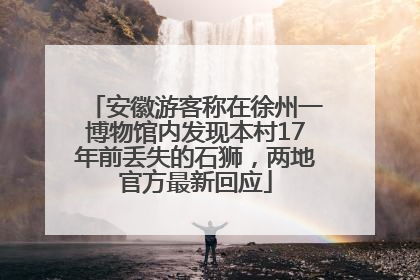 安徽游客称在徐州一博物馆内发现本村17年前丢失的石狮，两地官方最新回应