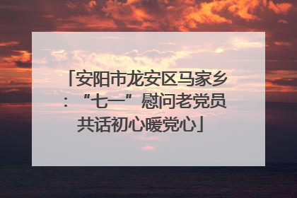 安阳市龙安区马家乡：“七一”慰问老党员 共话初心暖党心