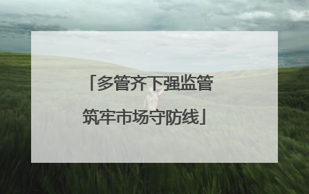 多管齐下强监管 筑牢市场守防线