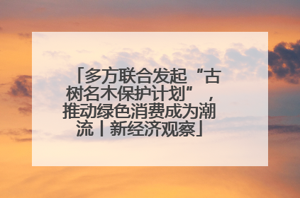 多方联合发起“古树名木保护计划”，推动绿色消费成为潮流丨新经济观察