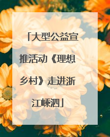 大型公益宣推活动《理想乡村》走进浙江嵊泗