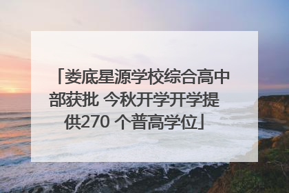 娄底星源学校综合高中部获批 今秋开学开学提供270 个普高学位