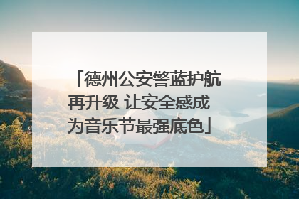 德州公安警蓝护航再升级 让安全感成为音乐节最强底色