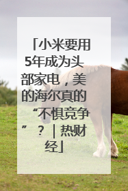 小米要用5年成为头部家电，美的海尔真的“不惧竞争”？｜热财经