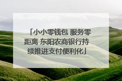 小小零钱包 服务零距离 东阳农商银行持续推进支付便利化