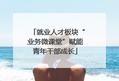 就业人才板块“业务微课堂”赋能青年干部成长