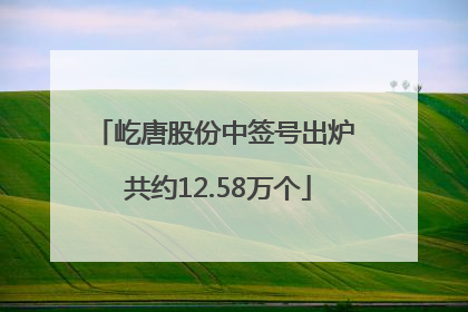 屹唐股份中签号出炉 共约12.58万个