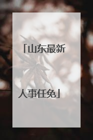 山东最新人事任免