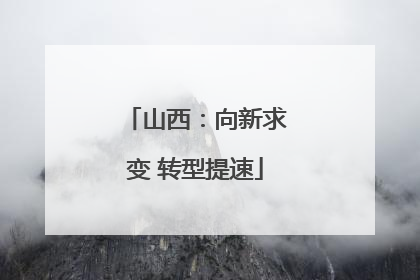 山西：向新求变 转型提速