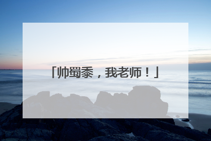 帅蜀黍，我老师！