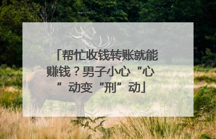 帮忙收钱转账就能赚钱？男子小心“心”动变“刑”动