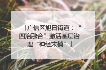 广信区旭日街道：“四治融合”激活基层治理“神经末梢”