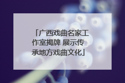 广西戏曲名家工作室揭牌 展示传承地方戏曲文化