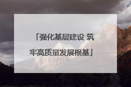 强化基层建设 筑牢高质量发展根基