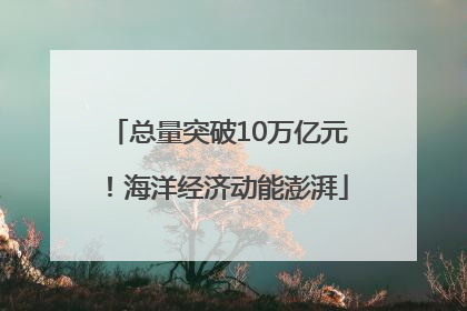 总量突破10万亿元！海洋经济动能澎湃