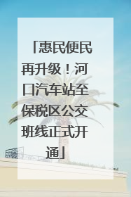 惠民便民再升级！河口汽车站至保税区公交班线正式开通