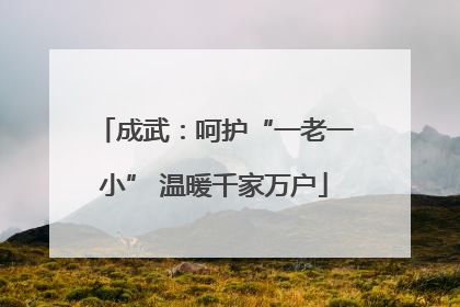 成武：呵护“一老一小” 温暖千家万户