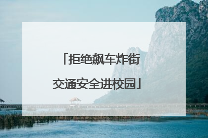 拒绝飙车炸街 交通安全进校园