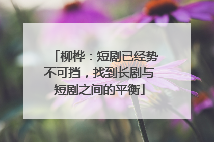 柳桦：短剧已经势不可挡，找到长剧与短剧之间的平衡