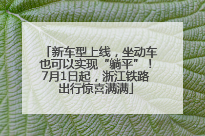 新车型上线，坐动车也可以实现“躺平”！7月1日起，浙江铁路出行惊喜满满