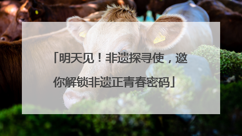 明天见！非遗探寻使，邀你解锁非遗正青春密码