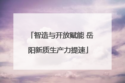 智造与开放赋能 岳阳新质生产力提速